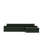 Yohan rechtes Ecksofa aus Strukturstoff 4 Sitze dunkelgrün - 236x160x72 cm