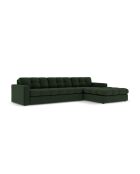 Yohan rechtes Ecksofa aus Strukturstoff 4 Sitze dunkelgrün - 236x160x72 cm