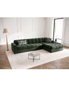 Yohan rechtes Ecksofa aus Strukturstoff 4 Sitze dunkelgrün - 236x160x72 cm