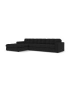 Yohan linkes Ecksofa aus Strukturstoff 4 Sitze schwarz - 236x160x72 cm