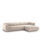 Modulares rechtes Ecksofa Julia aus beigem 3-Sitzer-Strukturstoff - 295x170x68 cm