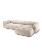 Modulares rechtes Ecksofa Julia aus beigem 3-Sitzer-Strukturstoff - 295x170x68 cm