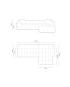 Modulares rechtes Ecksofa Julia aus beigem 3-Sitzer-Strukturstoff - 295x170x68 cm
