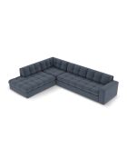 Yohan linkes Ecksofa aus Strukturstoff 5 Sitze dunkelblau - 236x199x72 cm