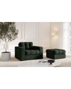 Sgabello Yohan in tessuto strutturale 1 posto verde scuro - 60x60x38 cm