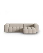 Lorella modulares rechtes Ecksofa aus Strukturstoff 3-Sitzer Sand - 260x145x70 cm