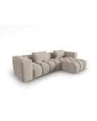 Lorella modulares rechtes Ecksofa aus Strukturstoff 3-Sitzer Sand - 260x145x70 cm