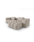 Lorella modulares rechtes Ecksofa aus Strukturstoff 3-Sitzer Sand - 260x145x70 cm
