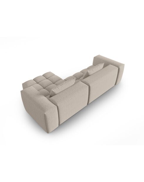 Lorella modulares rechtes Ecksofa aus Strukturstoff 3-Sitzer Sand - 260x145x70 cm
