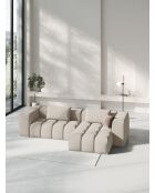 Lorella modulares rechtes Ecksofa aus Strukturstoff 3-Sitzer Sand - 260x145x70 cm