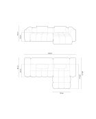 Lorella modulares rechtes Ecksofa aus Strukturstoff 3-Sitzer Sand - 260x145x70 cm