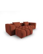 Modulares Ecksofa Lorella für links aus korallenrotem 3-Sitzer-Strukturstoff — 260 x 145 x 70 cm