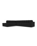 Yohan linkes Ecksofa aus Strukturstoff 5 Sitze schwarz - 236x199x72 cm