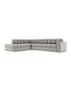 Yohan linkes Ecksofa aus Strukturstoff 5 Sitze hellgrau - 236x199x72 cm