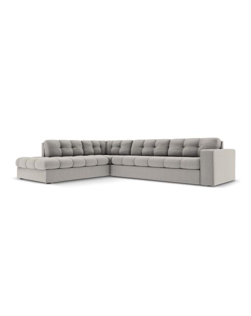 Yohan linkes Ecksofa aus Strukturstoff 5 Sitze hellgrau - 236x199x72 cm