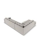 Yohan linkes Ecksofa aus Strukturstoff 5 Sitze hellgrau - 236x199x72 cm