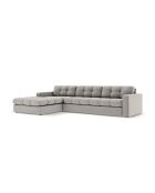 Yohan linkes Ecksofa aus Strukturstoff 4 Sitze hellgrau - 236x160x72 cm