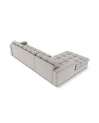 Yohan linkes Ecksofa aus Strukturstoff 4 Sitze hellgrau - 236x160x72 cm