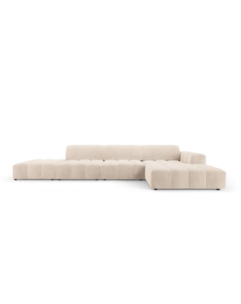 Ecksofa Luc, rechtes, aus Strukturstoff, 5 Sitze, sandfarben, 342x163x77 cm