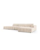 Ecksofa Luc, rechtes, aus Strukturstoff, 5 Sitze, sandfarben, 342x163x77 cm