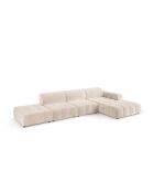 Ecksofa Luc, rechtes, aus Strukturstoff, 5 Sitze, sandfarben, 342x163x77 cm