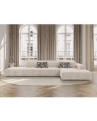 Ecksofa Luc, rechtes, aus Strukturstoff, 5 Sitze, sandfarben, 342x163x77 cm
