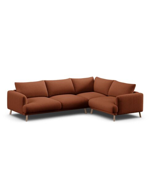 Ecksofa Margot aus Strukturstoff, 5 Sitze, Backstein, 280 x 195 x 75 cm