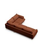 Ecksofa Margot aus Strukturstoff, 5 Sitze, Backstein, 280 x 195 x 75 cm