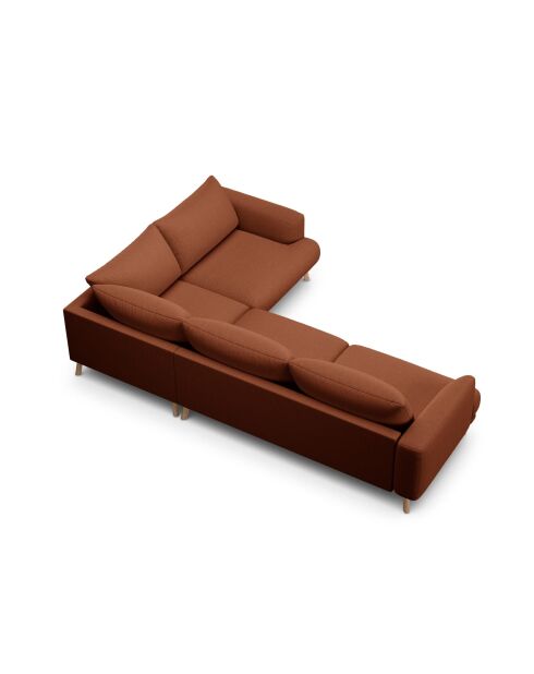 Ecksofa Margot aus Strukturstoff, 5 Sitze, Backstein, 280 x 195 x 75 cm