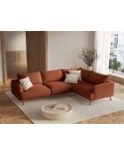 Ecksofa Margot aus Strukturstoff, 5 Sitze, Backstein, 280 x 195 x 75 cm