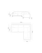 Ecksofa Margot aus Strukturstoff, 5 Sitze, Backstein, 280 x 195 x 75 cm
