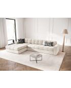 Yohan linkes Ecksofa aus Strukturstoff 4 Sitze hellbeige - 236x160x72 cm