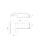 Yohan linkes Ecksofa aus Strukturstoff 4 Sitze hellbeige - 236x160x72 cm