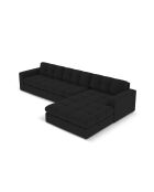 Yohan rechtes Ecksofa aus Strukturstoff 4 Sitze schwarz - 236x160x72 cm