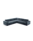 Symmetrisches Ecksofa Luc aus Strukturstoff 5 Sitze dunkelblau - 281x281x77 cm