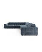 Symmetrisches Ecksofa Luc aus Strukturstoff 5 Sitze dunkelblau - 281x281x77 cm