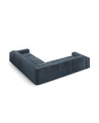 Symmetrisches Ecksofa Luc aus Strukturstoff 5 Sitze dunkelblau - 281x281x77 cm