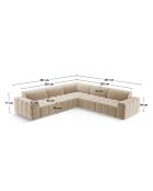 Symmetrisches Ecksofa Luc aus Strukturstoff 5 Sitze dunkelblau - 281x281x77 cm