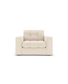 Fauteuil Yohan en tissu structurel 1 place beige clair - 97x90x72 cm
