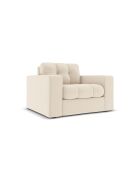 Fauteuil Yohan en tissu structurel 1 place beige clair - 97x90x72 cm