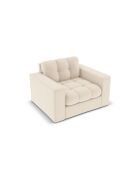 Fauteuil Yohan en tissu structurel 1 place beige clair - 97x90x72 cm