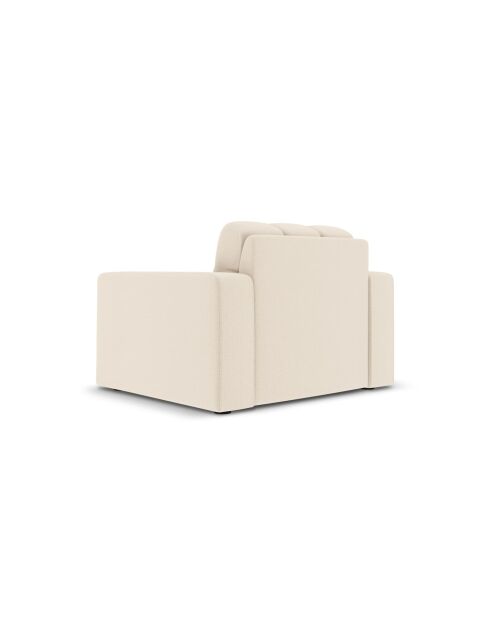 Fauteuil Yohan en tissu structurel 1 place beige clair - 97x90x72 cm
