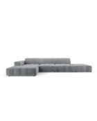 Ecksofa Luc links aus grauem 5-Sitzer-Strukturstoff - 342x163x77 cm