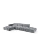 Ecksofa Luc links aus grauem 5-Sitzer-Strukturstoff - 342x163x77 cm
