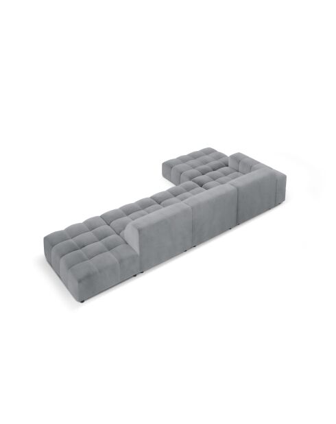 Ecksofa Luc links aus grauem 5-Sitzer-Strukturstoff - 342x163x77 cm