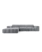 Ecksofa Luc links aus Strukturstoff 4 Sitze grau - 284x163x77 cm