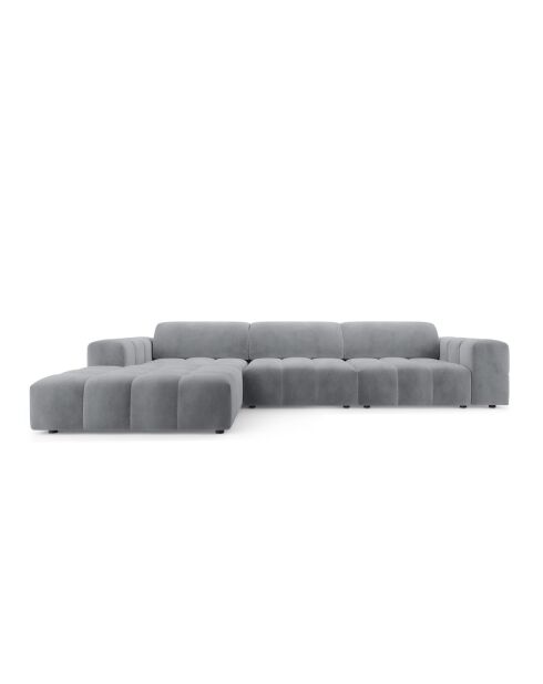 Ecksofa Luc links aus Strukturstoff 4 Sitze grau - 284x163x77 cm