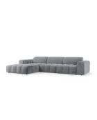 Ecksofa Luc links aus Strukturstoff 4 Sitze grau - 284x163x77 cm