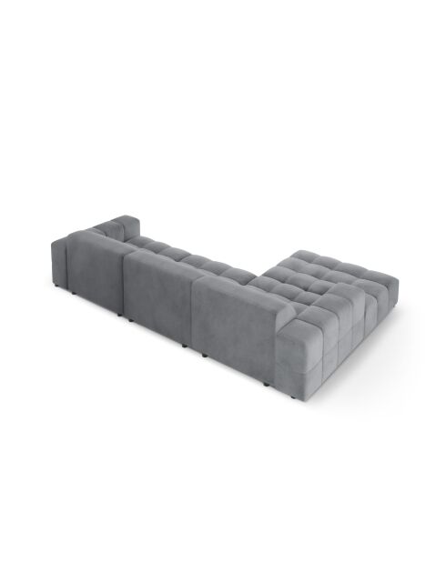 Ecksofa Luc links aus Strukturstoff 4 Sitze grau - 284x163x77 cm