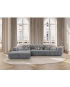 Ecksofa Luc links aus Strukturstoff 4 Sitze grau - 284x163x77 cm
